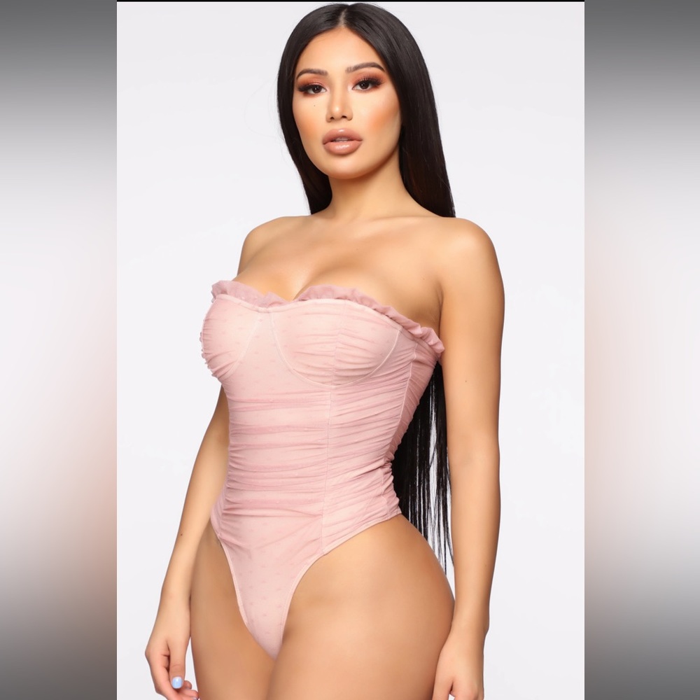 Sweet And Innocent Ruched Bodysuit - Mauve By Fashion Nova Size XL
